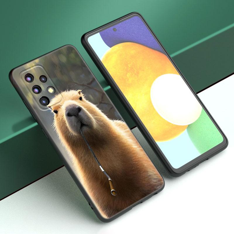 Cute Cartoon Capybara Case For Samsung A13 A22 A24 A32 A23 A25 A34 A35 A52S A53 A54 A55 A73 5G A12 A14 A15 A31 A33 A50 A51 A72