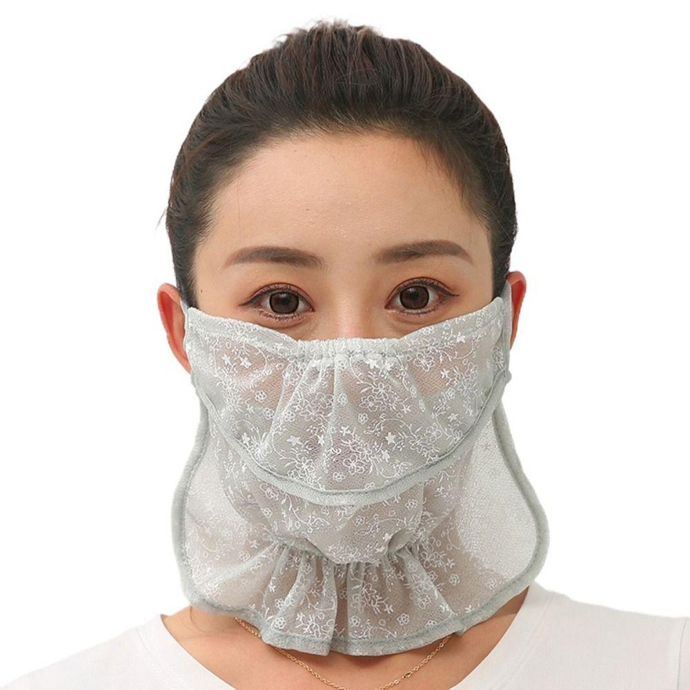 Women Sun UV Protection Fishing Hiking Sunscreen Face Cover Neck Scarf Ice Silk Mask Face Scarves