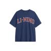 Li Ning Sports Lifestyle Series American Vintage Round Neck Casual Loose Summer Short Sleeve T-Shirt Unisex Tops Deep-Navy AHSU653-3
