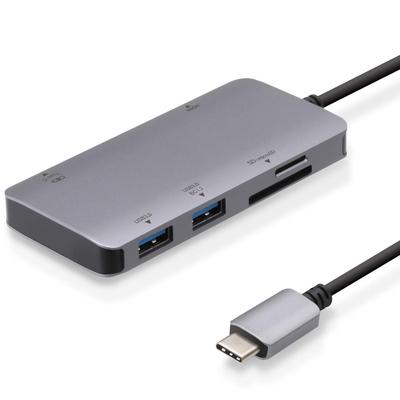 Док-станция ELECOM USB Type-C Hub 6-в-1 DST-C12SVEC 100 Вт PD-совместимый USB3.1 Type-C x 1 порт USB3.0-A x 2 порта 4K-совместимый HDMI x 1 порт SDmi
