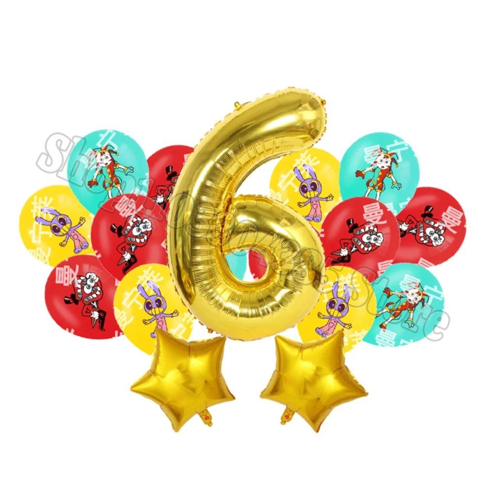 The Amazing Digitals Circus Birthday Balloons Kids Anime Digit 1-9 Party Ballon Gender Reveal Baby Shower Decor Children Gift