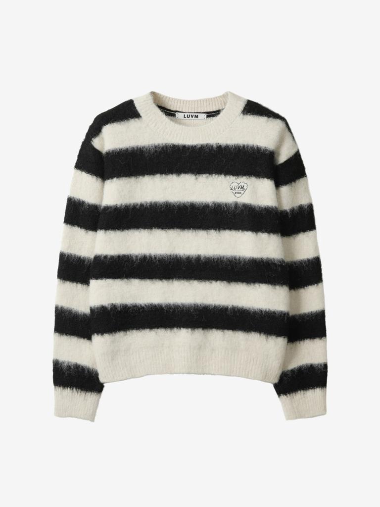 LUVM Stripe Unisex Knit Pullover_Black