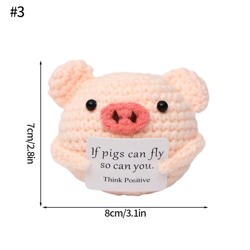 Crochet Positive Energy Dolls Mini Pocket Hug Handmade Plush Knitted Doll Hand-woven Gifts Crochet Animals Desktop Decoration 