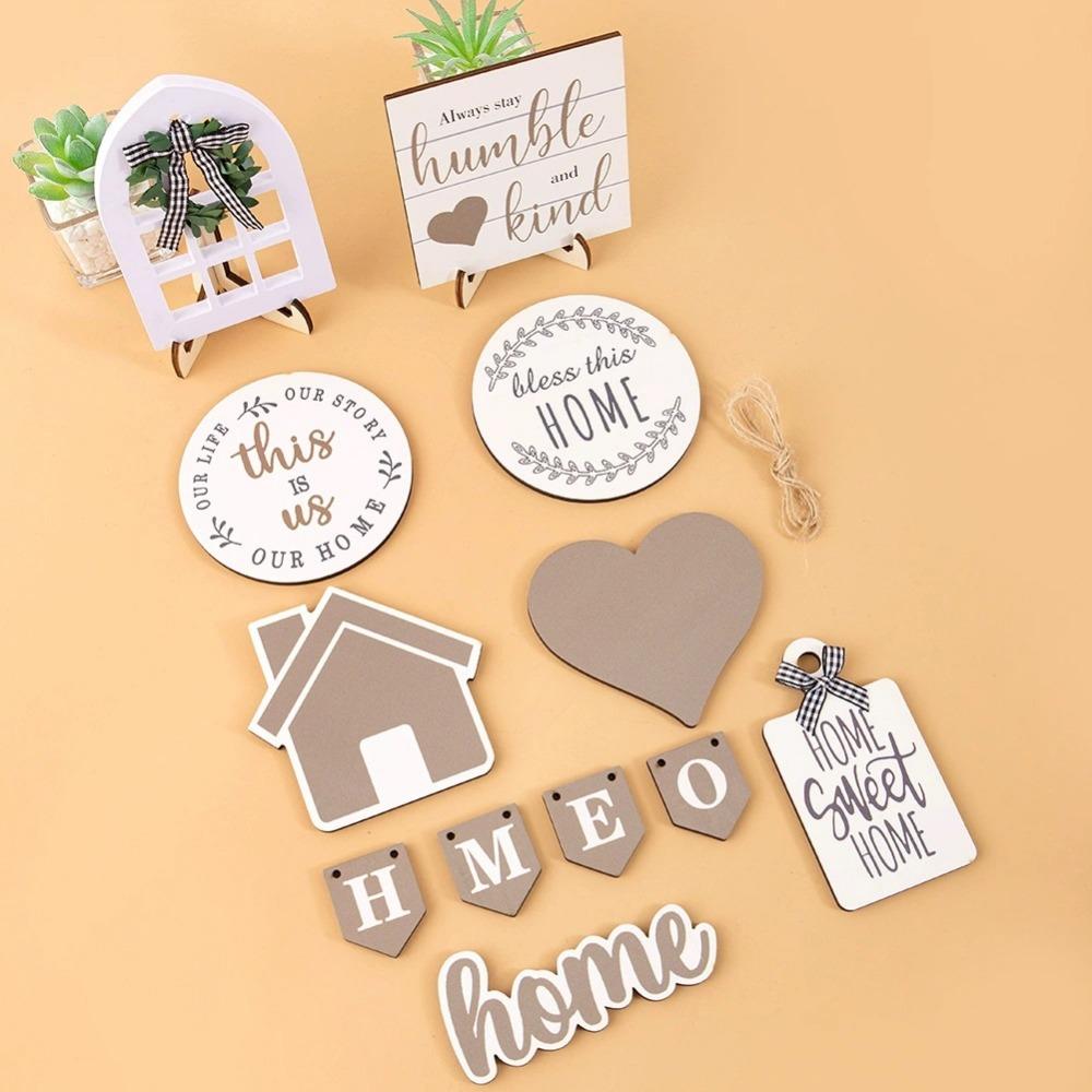 Summer Beach Tiered Tray Decoration Set Farmhouse Rustic Home Decor Home Wood Sign Rustic Table Ornaments for Home Kitchen Table Housewarming Gift