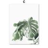 Green Tropical Agave Tulip Monstera Succulents Wall Art Canvas  PostersPainting And Prints Wall Pictures For Living Room Decor
