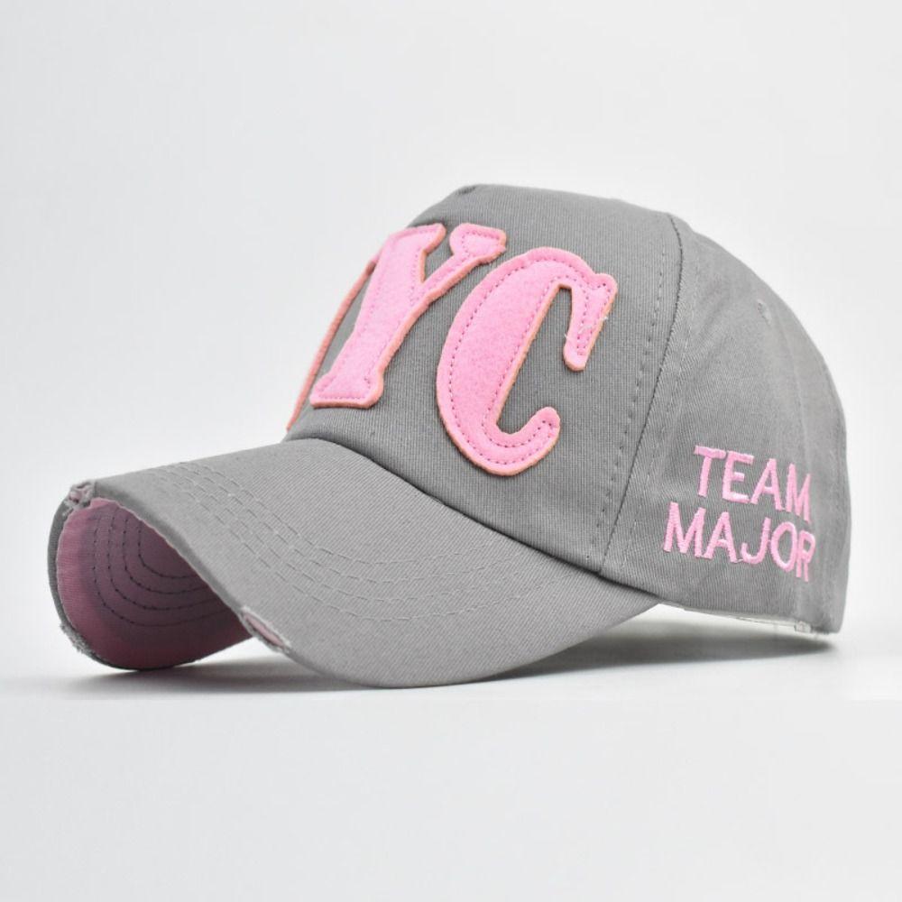 Broken Hole NYC Embroidery Baseball Cap Adjustable Sunscreen Hats For Man Women