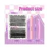 Fluffy Individual Lashes Kit D Curl Cluster Lashes DIY Eyelash Extension Kit 280pcs Thick Volume 60D+80D Lash Clusters Eyelash Extension with Lash