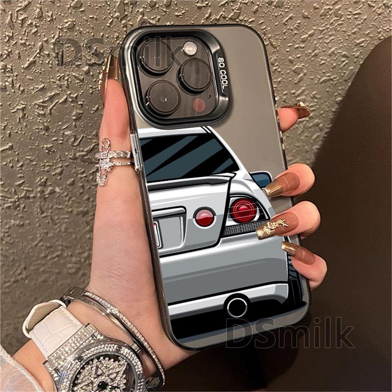 Мягкий чехол для iPhone с мультяшным автомобилем для 11/12/13/14/15/16 Pro и 11/12/13/14/15/16 Plus с лазерным дизайном