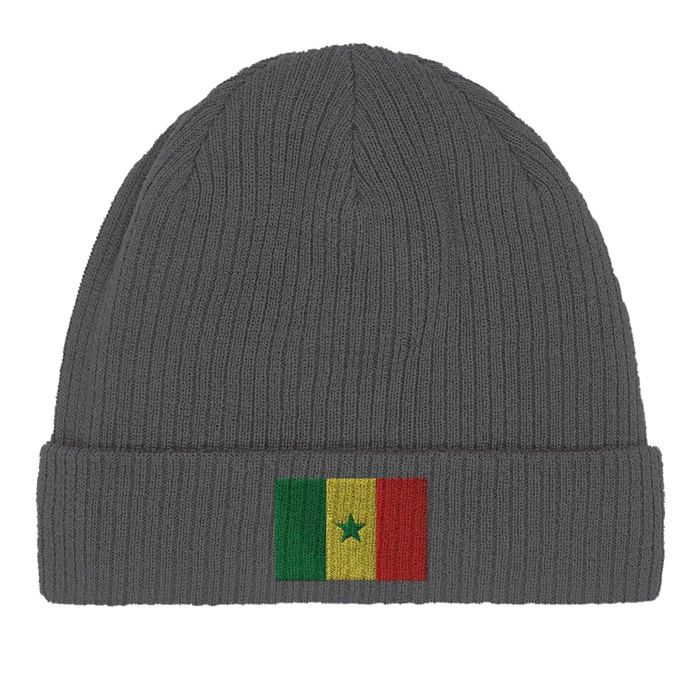 Bonnet Drapeau Sénégal En Gris
