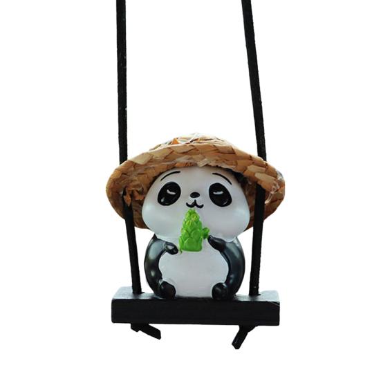 Автомобильная подвеска в виде панды, соответствующие цветам, качели, хорошая детализация, цветостойкий подвесной орнамент для автомобиля, подвесной кулон с зеркалом в виде животного, аксессуары для салона автомобиля