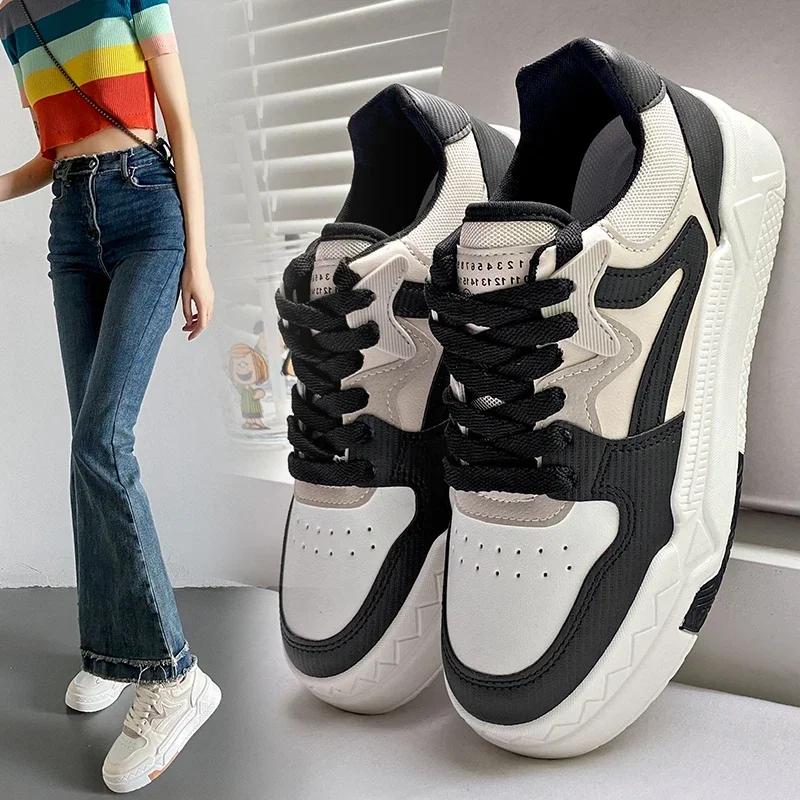 Campus Sports style black Beige массивные кроссовки для девочек на каждый день модные дышащие удобные кожаные женские кроссовки на платформе