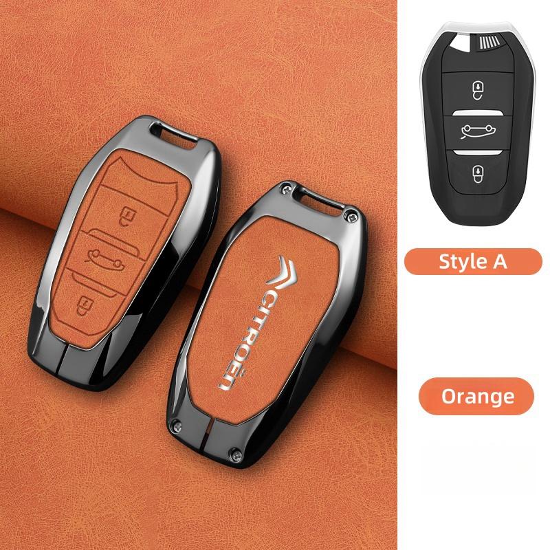 ALC1 Zinc Alloy Leather Car Key Case Cover For Citroen C1 C2 C3 C4 C5 C6 C4L Berlingo Picasso Jumpy Nemo Aircross Sega C5 X Accessori