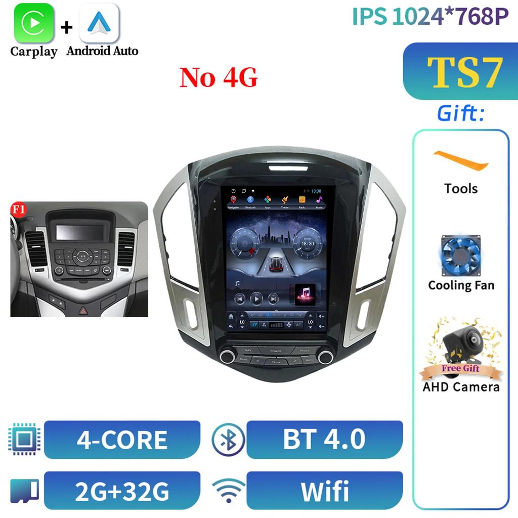 9,7-дюймовый Android 14 для Chevrolet Cruze 2013-2016 Радио Стерео Мультимедиа GPS Навигация Мультимедиа Автомобиль Android Carplay Экран GP