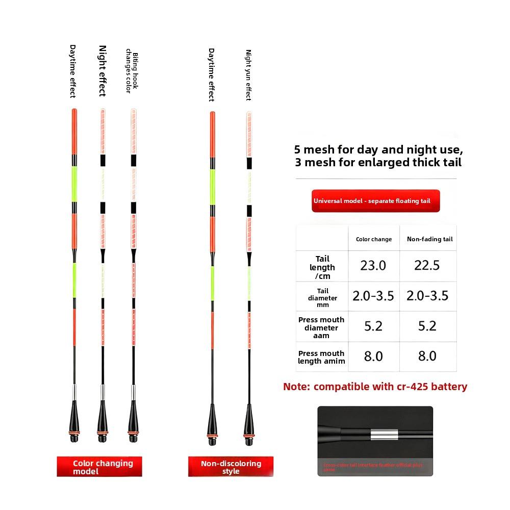 2pcs Super Bright LED Smart Float Top Luminous Electronic Floats Luminous Float Outdoor Fishing