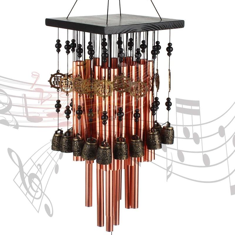Outdoor Indoor Metalen Buis Wind Chime Met Koperen Bel Grote Windchimes Voor Patio Tuin Terras Decoratie 80Cm Premium