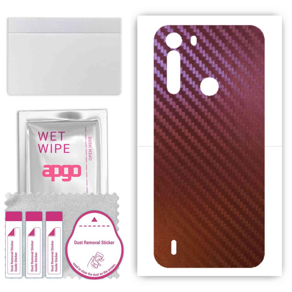 apgo skin sticker film foil vinyl for the BACK compatible with Motorola One Fusion, scratch-resistant, easy to install - Carbon Chameleon CAKA5