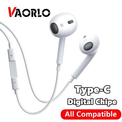 VAORLO Наушники с цифровым чипом Type-C, совместимые с HD-микрофоном для Samsung Xiaomi Huawei, гарнитура с интерфейсом Type-C