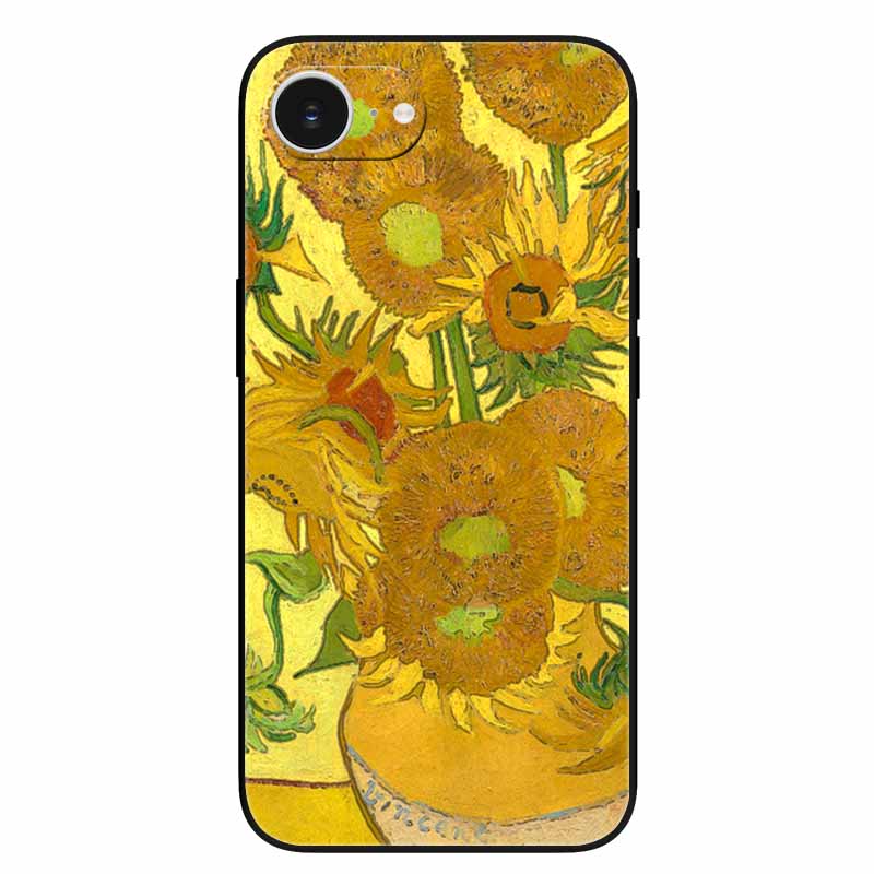 For iPhone 16e Case Soft Silicone Flowers 3D Relief Cover for iPhone 16e 2025 Black Phone Cases Funda On for Iphone16e 16 e Cool