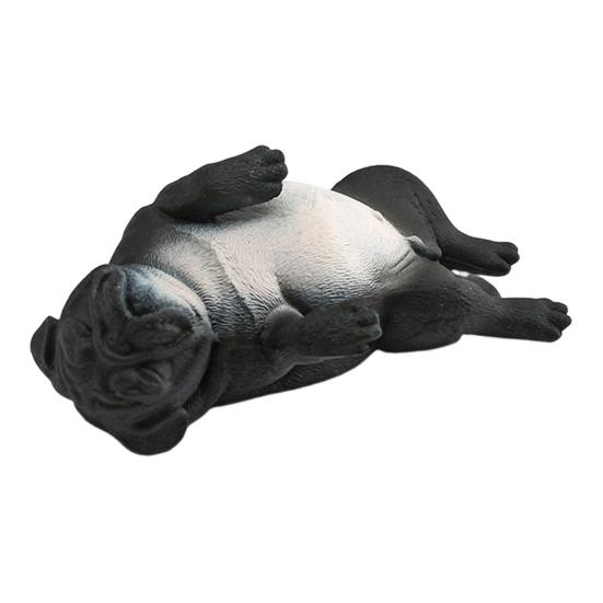 Имитация модели собаки ПВХ Спящий Какающий Мопс Сиба Фигурка Статуэтка Скульптура Украшение для дома офиса рабочего стола Детская образовательная игрушка-животное