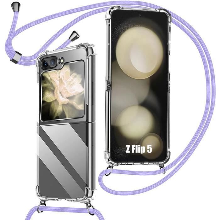 Защитный чехол - BOOLING - для Samsung Galaxy Z Flip 5 - Гибкий - Прозрачный - Фиолетовый
