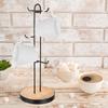Black metal stand for cups and mugs RADKA 15.5x40 cm