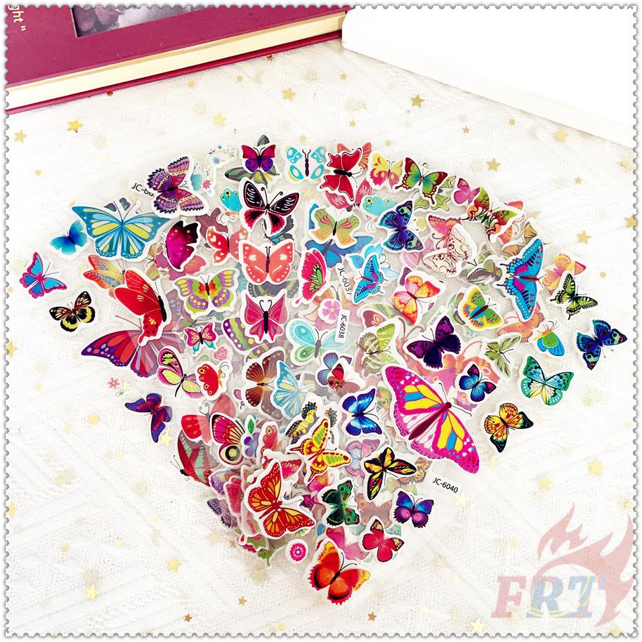8Sheets/set Cartoon Butterfly Rewards Sticker Puffy Bubble Toys Stickers