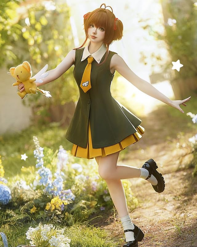 Anime Cosplay Costume with Wig Captain Card Hong Kong Arc Uniform Set Adult Size Perfect for Cultural School Cosplay and Photoshoots Kong Arc Uniform