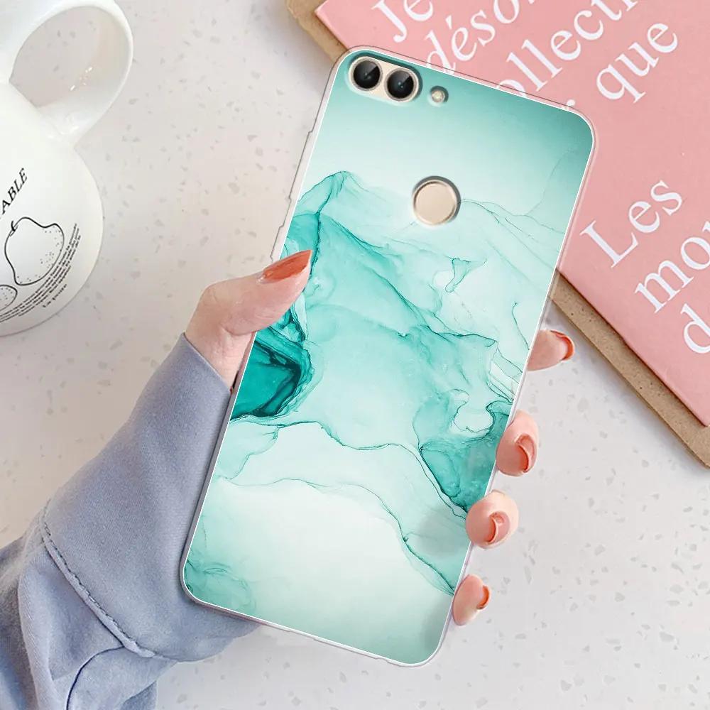 Для Huawei P Smart Чехол Cover FIG-LX1 PSmart 2018 Стильная Девушка Мраморный Силиконовый Прозрачный Чехол для Телефона Для Huawei PSmart 2018 Бампер Coque