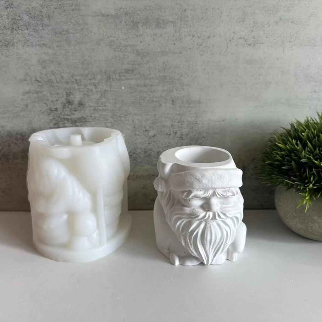 Сделай сам горшок Санта-Клауса с отверстиями силиконовая форма рождественский горшок гипсовая цементная форма