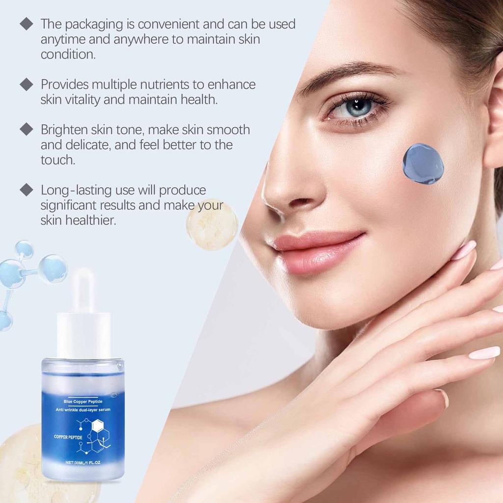 Copper Peptide -Ageing Serum, Copper Peptide Face Serum Collagen, Concentration Serum Liquid, Powerful Moisturizing Facial Serum 30ml