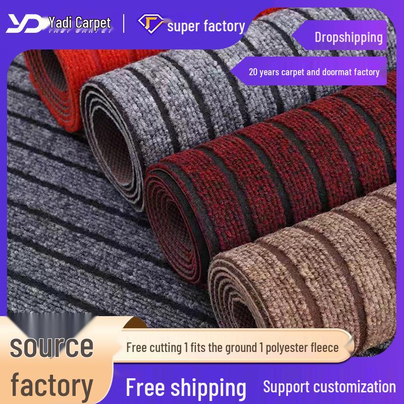 Non-Slip Polypropylene Seven-Stripe Doormat for Kitchen, Balcony, or Corridor