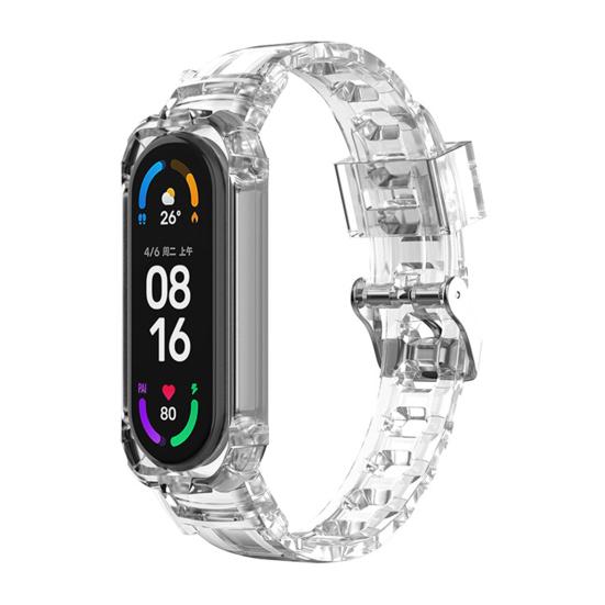 Ремень для часов водонепроницаемый регулируемый встроенный цельный сменный ремешок для умных часов для Xiaomi Mi Band 3/4/5/6/7