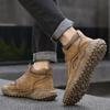 Повседневные кроссовки ручной работы, лоферы, повседневная обувь, высокие кожаные зимние спортивные ботинки для мужчин, мягкие и удобные нескользящие ботинки с хлопковой подкладкой