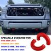 2 Pcs Tow Hooks Covers Tow Hook Sleeve Spare Parts Silicone for Ford F150 2004-2025,Dodge RAM 1500 2019-2025 Red White Blue
