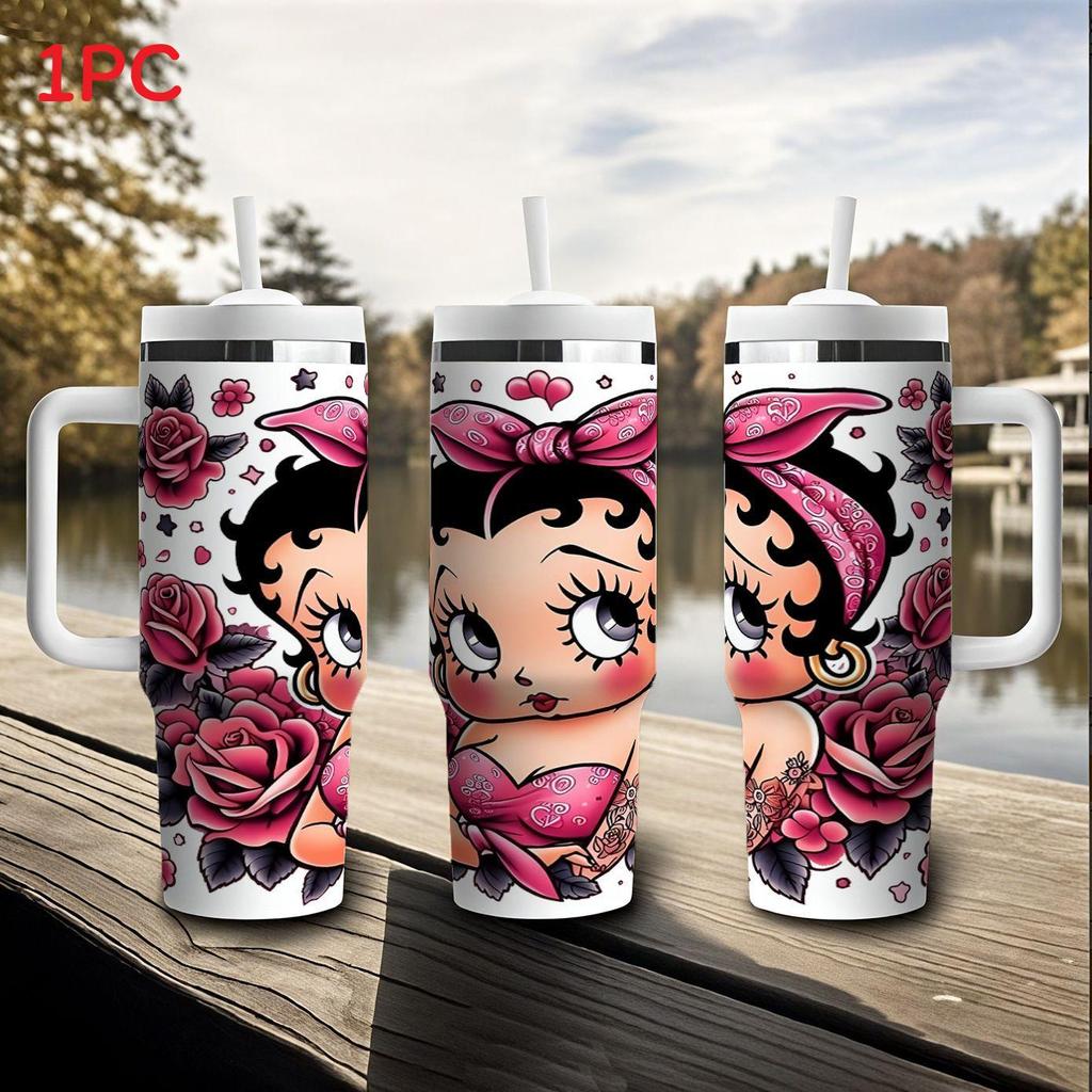 Термокружка Betty Doll 40 унций с ручкой для путешествий, для использования на улице и в автомобиле