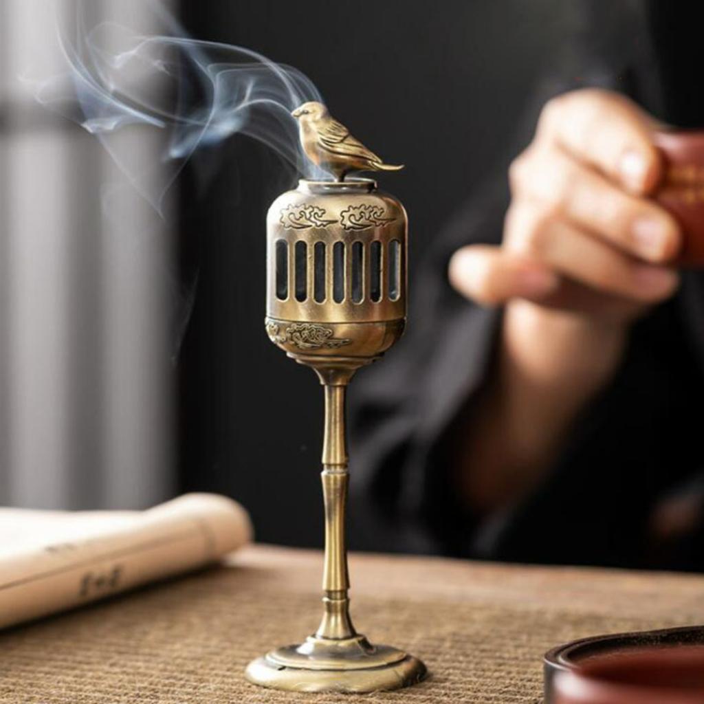 Matel Magpie Hollow Lamp Сандаловое дерево Ароматизатор Курительная кадильница для благовоний Подставка для чайного домика Украшения для кабинета Домашний декор