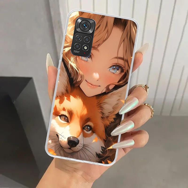 Милый Аниме Инс Девочки Животное Кошка Чехол для Телефона для Xiaomi Redmi Note 15 14 14S 13 12S 12 Pro 11S 11 Plus 11T 11E 10S Мягкий Funda Prin