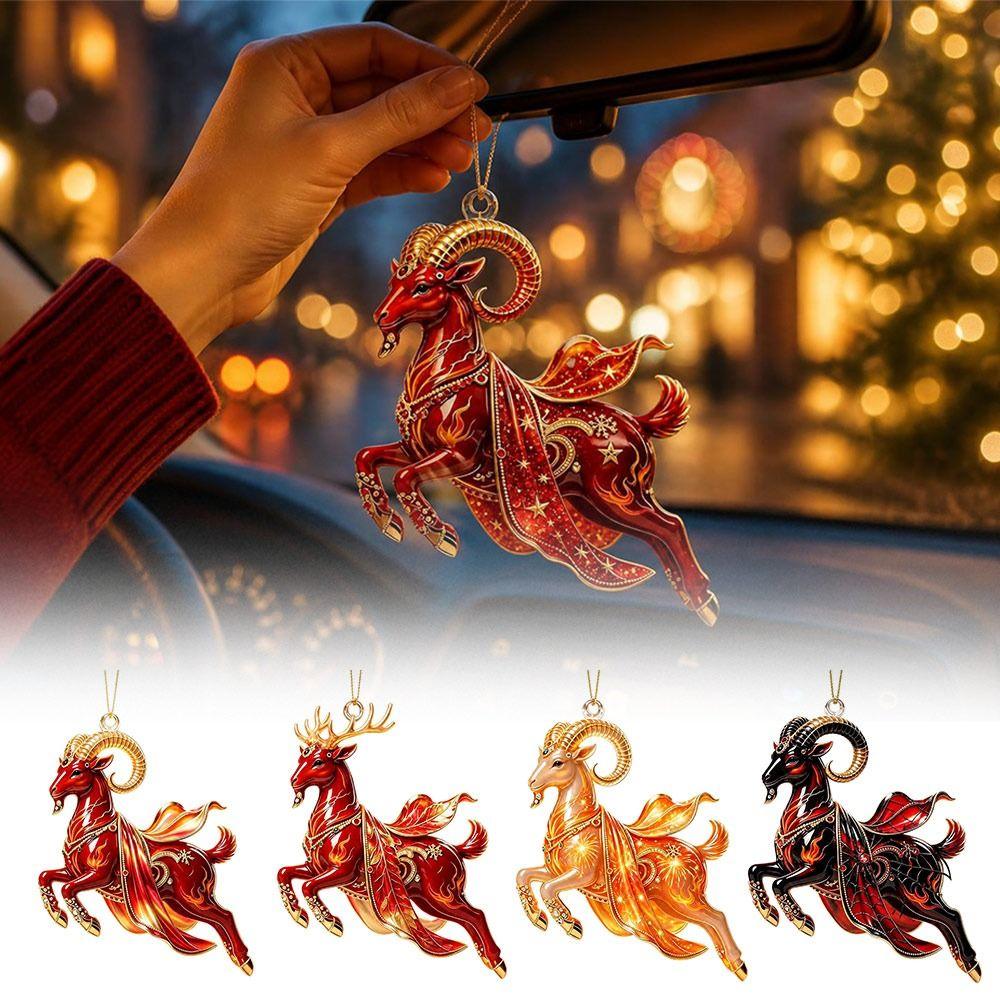 Galloping Goat Goat Hanging Ornament Shining Animal Hanging Decoration Christmas Tree Ornament