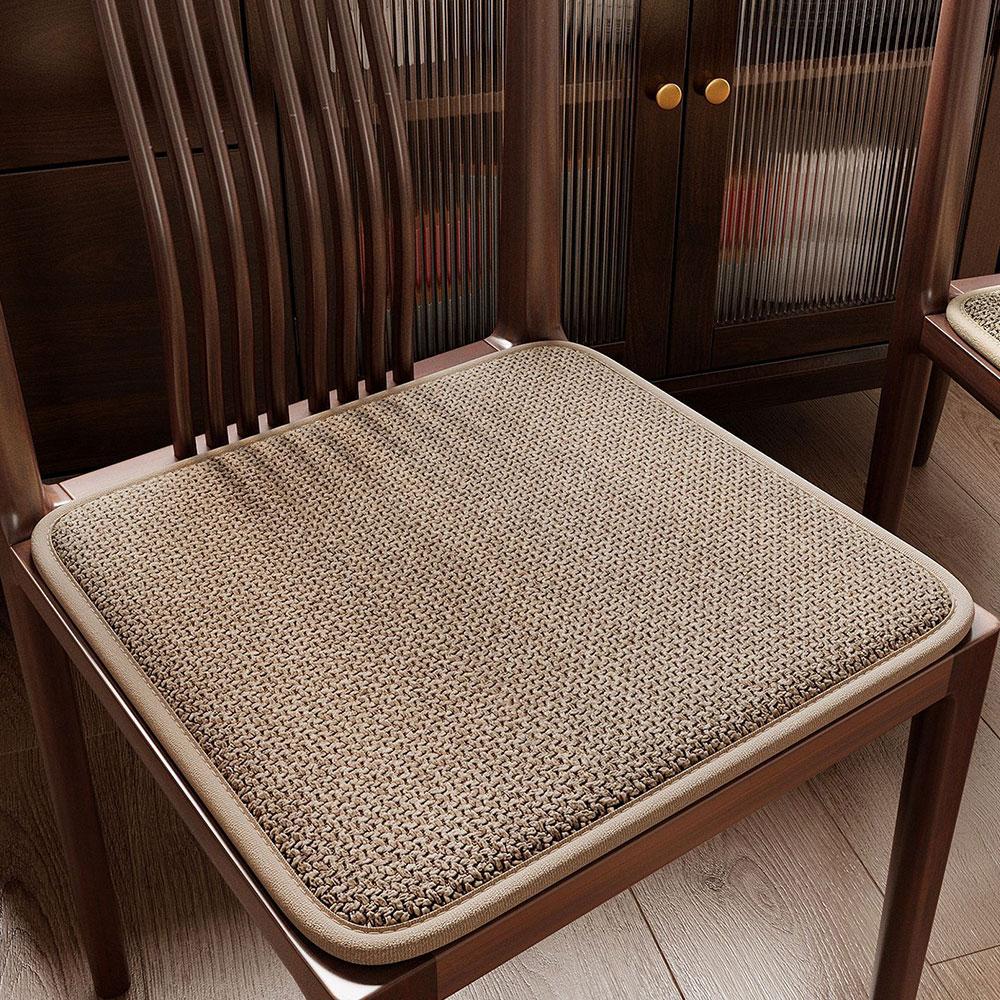Breathable Linen Chair Seat Cushion Non-Slip Thick Memory Sponge Padded Pad Comfortable Square Chair Cushion For Dining & Office
