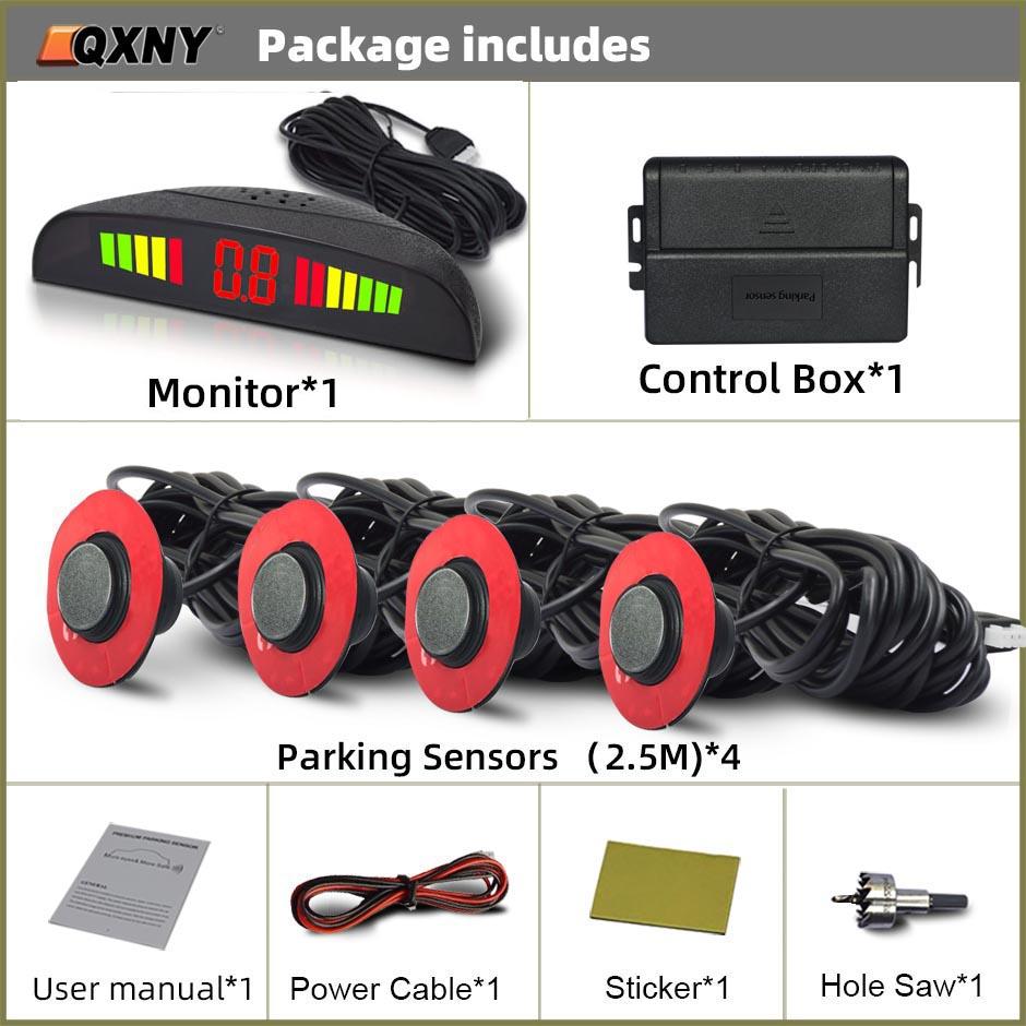 Комплект из 4 датчиков парковки, задний резервный радар, парктроник, система помощи при движении задним ходом, определение расстояния, зуммер автомобиля, голосовая сигнализация, оригинал