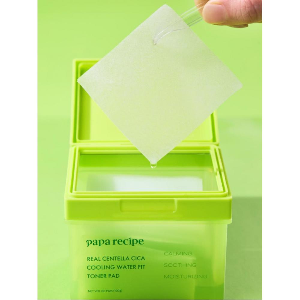Paparecipe Real Centella Sica Охлаждающий тонер-пэд с фит-эффектом, 80 шт.