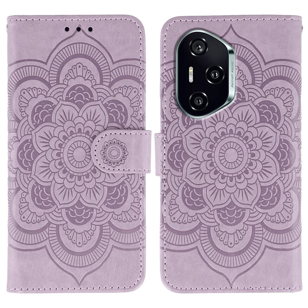 For Honor 400 Case PU Leather Mandala Imprinted Design Wallet Phone Cover