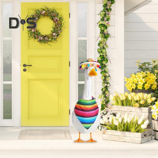 Комплект одежды мексиканского гуся для статуи гуся на лужайке, мексиканское сомбреро и шарф-бандана, праздничный костюм гуся для вечеринки в саду на Синко де Майо, патио и двор