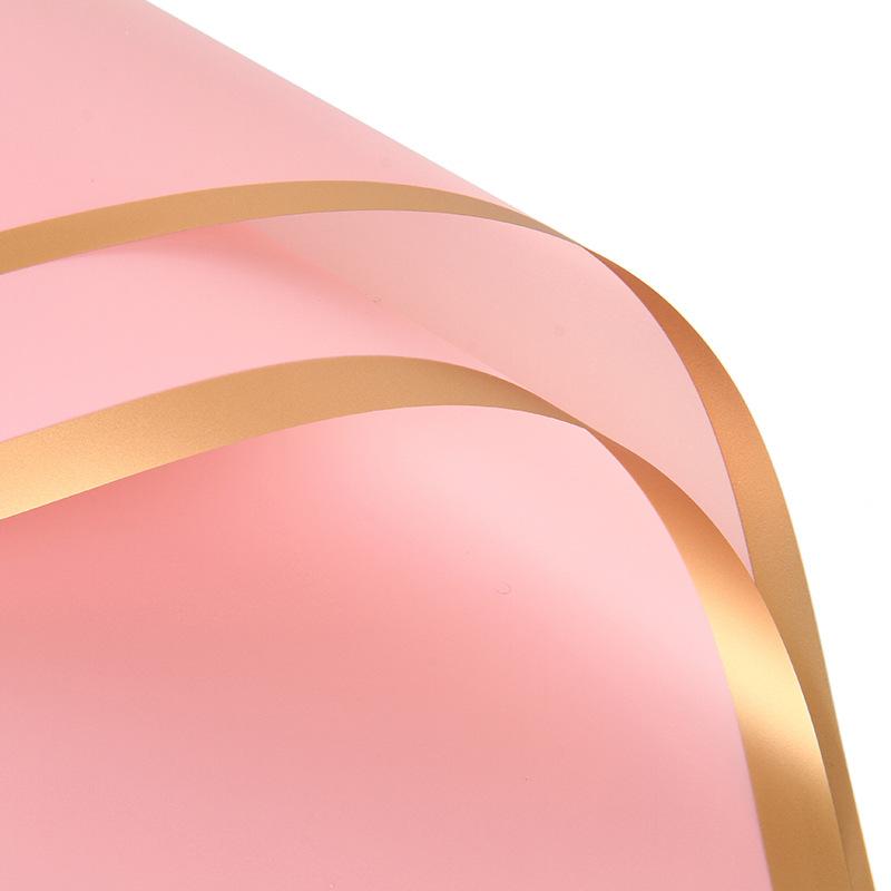 20 шт./упак. Цветочная упаковочная бумага с золотой каймой, роза в корейском стиле, полупрозрачная подарочная упаковка, цветочный букет, упаковочный материал