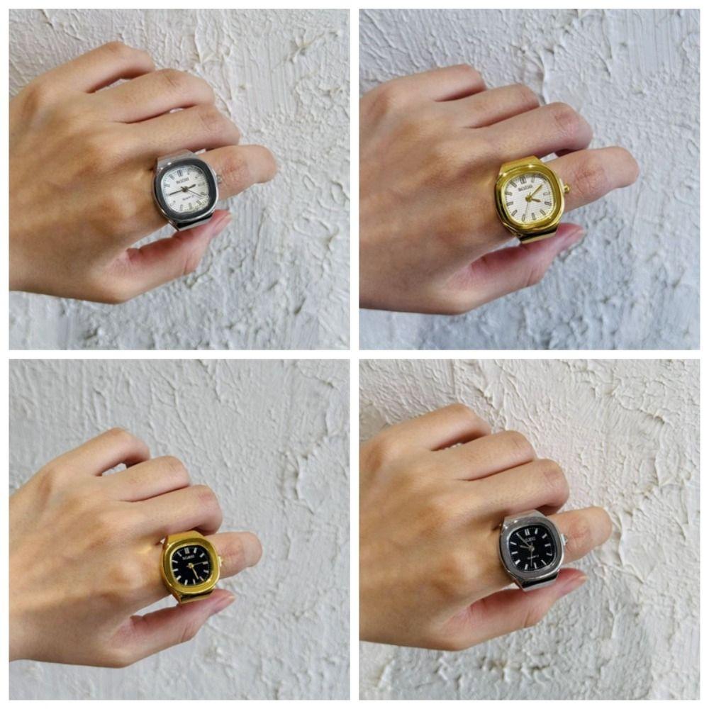 Punk Roman Quartz Watch Heart Shape Finger Watch Ring Fashion Jewelry Rings Jewelry Clock Couple