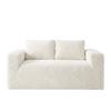 Boneless Deep Seat 2-Seater, No Assembly Foam Floor Couch, Plush Corduroy Fabric, Living Room Sofa for Small Space Apartment, Bedroom, Office (beige)