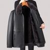 Winter Plus Velvet Thickened Genuine Leather Coat for Men with Fur Integrated Sheepskin Removable Mink Fur Lining Fur Collar Coat