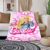 1 шт. Мультяшное одеяло Barbie с цветочным розовым фоном, портативное плед для путешествий и кемпинга, уютное одеяло для всех сезонов, идеальный подарок