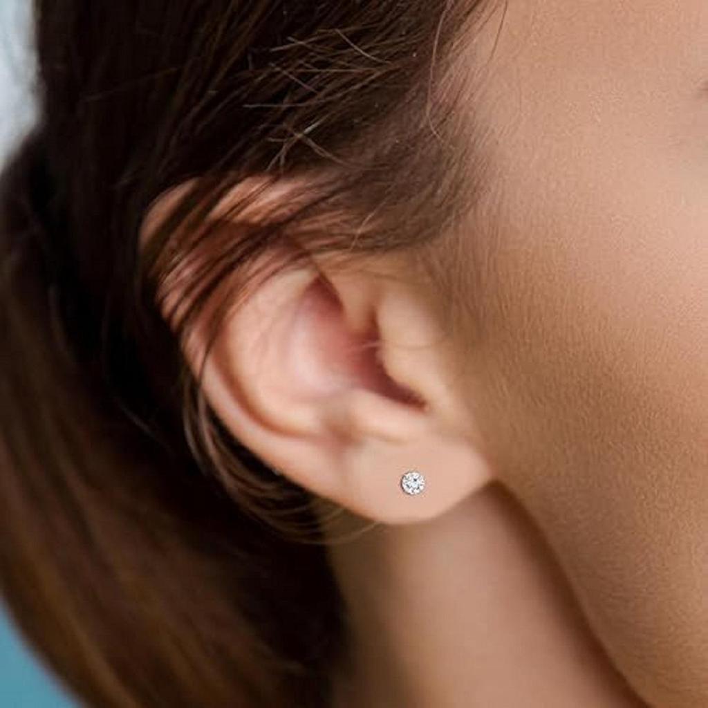 Серьги-пусеты с бриллиантами, выращенными в лаборатории, 2,00 карата, белое золото 14 карат, 3 крапана