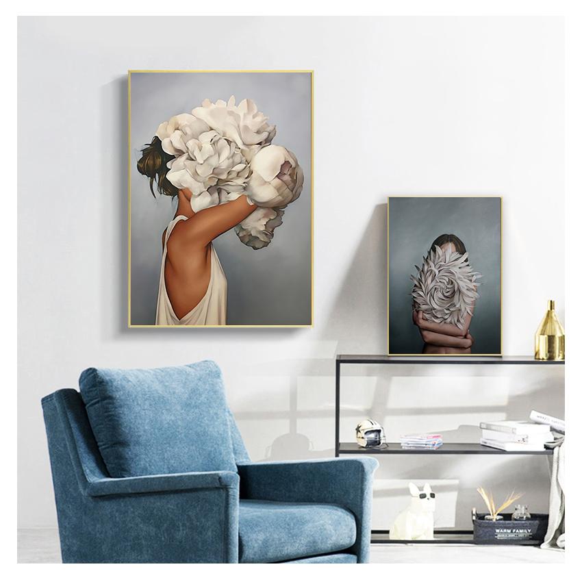 Картина Принт Плакат Картина Стена Спальня Гостиная Столовая Современные Украшения Дома Абстрактные Цветы Аватар Девушка Холст Без Рамки